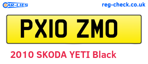 PX10ZMO are the vehicle registration plates.