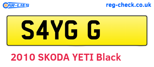 S4YGG are the vehicle registration plates.