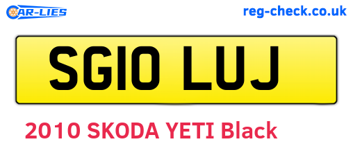 SG10LUJ are the vehicle registration plates.