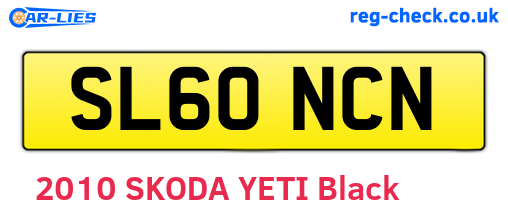 SL60NCN are the vehicle registration plates.
