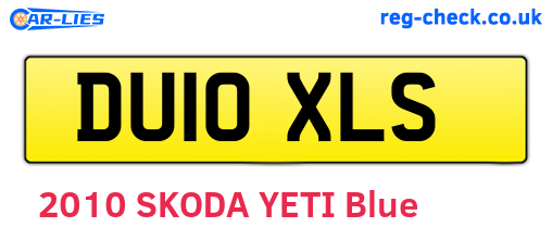 DU10XLS are the vehicle registration plates.