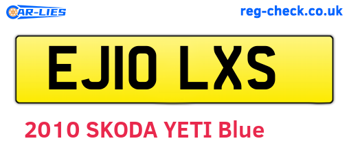 EJ10LXS are the vehicle registration plates.