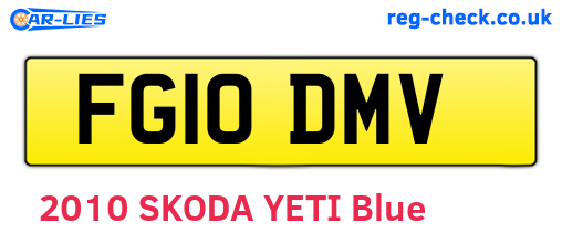FG10DMV are the vehicle registration plates.