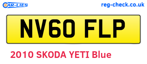 NV60FLP are the vehicle registration plates.