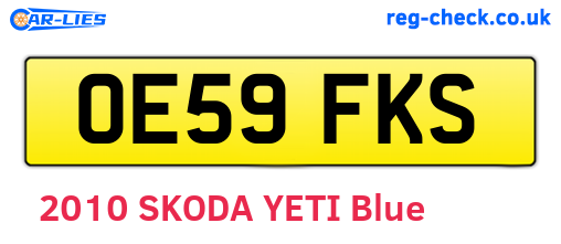 OE59FKS are the vehicle registration plates.