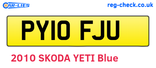 PY10FJU are the vehicle registration plates.