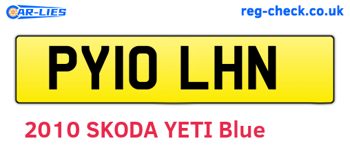 PY10LHN are the vehicle registration plates.