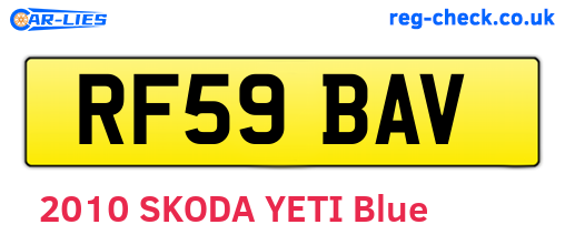 RF59BAV are the vehicle registration plates.