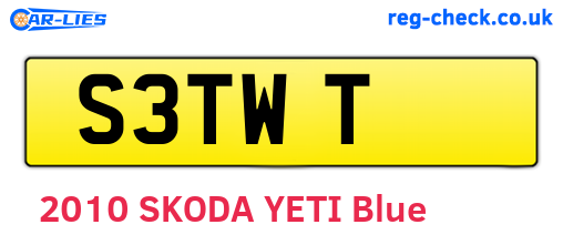 S3TWT are the vehicle registration plates.