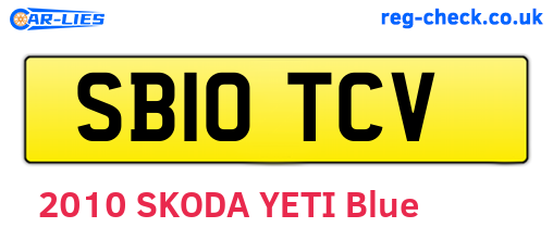 SB10TCV are the vehicle registration plates.