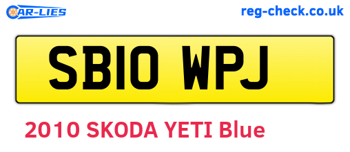 SB10WPJ are the vehicle registration plates.