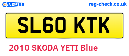 SL60KTK are the vehicle registration plates.