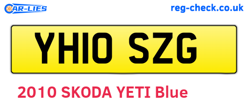 YH10SZG are the vehicle registration plates.