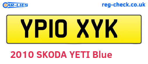 YP10XYK are the vehicle registration plates.