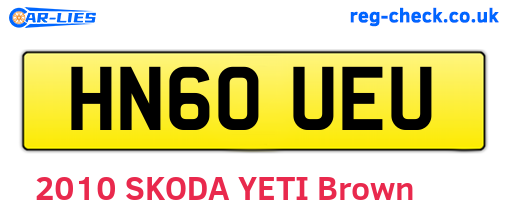 HN60UEU are the vehicle registration plates.