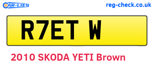 R7ETW are the vehicle registration plates.