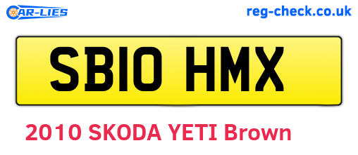 SB10HMX are the vehicle registration plates.