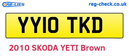 YY10TKD are the vehicle registration plates.