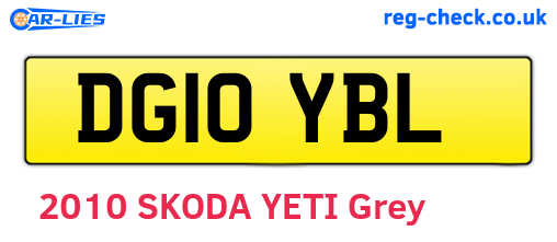 DG10YBL are the vehicle registration plates.