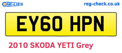 EY60HPN are the vehicle registration plates.