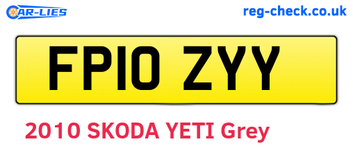 FP10ZYY are the vehicle registration plates.