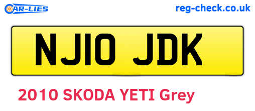 NJ10JDK are the vehicle registration plates.