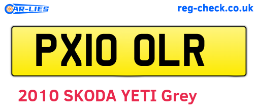 PX10OLR are the vehicle registration plates.