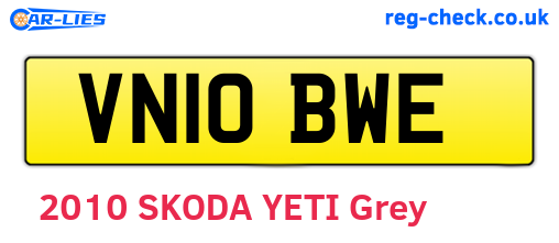 VN10BWE are the vehicle registration plates.