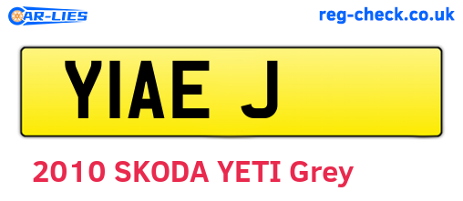 Y1AEJ are the vehicle registration plates.