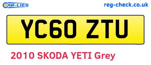 YC60ZTU are the vehicle registration plates.