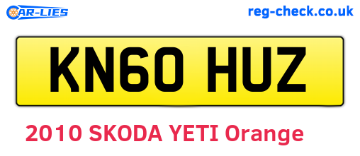 KN60HUZ are the vehicle registration plates.