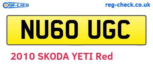 NU60UGC are the vehicle registration plates.