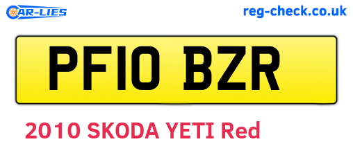 PF10BZR are the vehicle registration plates.