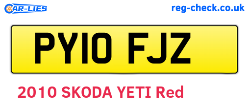 PY10FJZ are the vehicle registration plates.