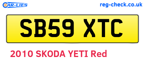 SB59XTC are the vehicle registration plates.