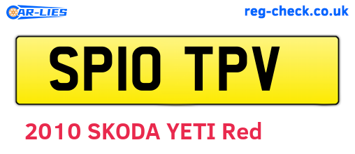 SP10TPV are the vehicle registration plates.