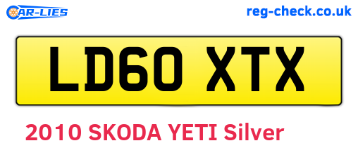 LD60XTX are the vehicle registration plates.