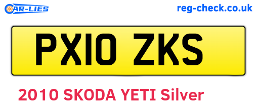 PX10ZKS are the vehicle registration plates.