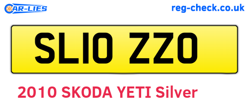 SL10ZZO are the vehicle registration plates.