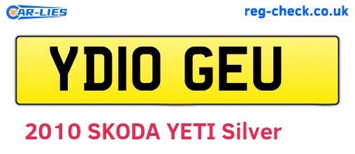 YD10GEU are the vehicle registration plates.