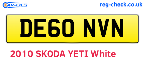 DE60NVN are the vehicle registration plates.