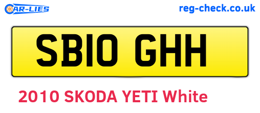 SB10GHH are the vehicle registration plates.
