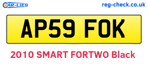 AP59FOK are the vehicle registration plates.