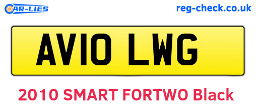 AV10LWG are the vehicle registration plates.