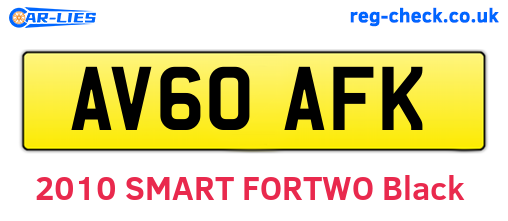 AV60AFK are the vehicle registration plates.