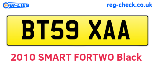 BT59XAA are the vehicle registration plates.