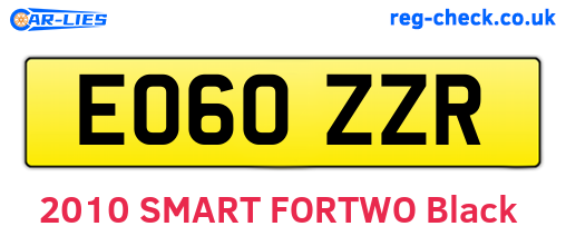 EO60ZZR are the vehicle registration plates.