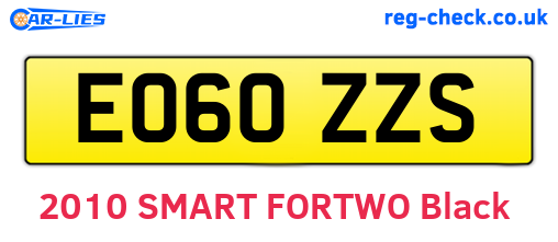 EO60ZZS are the vehicle registration plates.