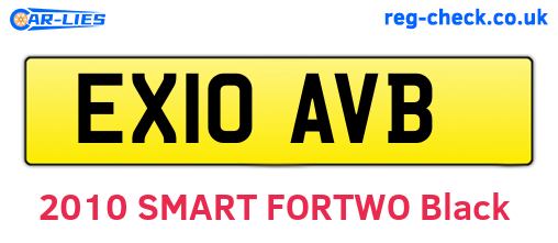 EX10AVB are the vehicle registration plates.