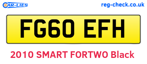 FG60EFH are the vehicle registration plates.